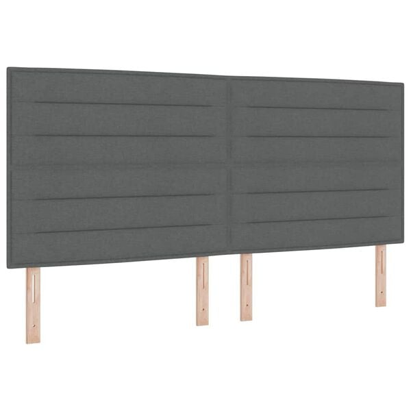 vidaXL Cama tipo Box Spring con colch&oacute;n Gris oscuro 200 x 200 cm tela