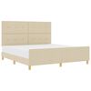vidaXL Estructura de cama con cabecera Crema 180 x 200 cm tela