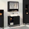 vidaXL Mueble de Cuarto de Ba&ntilde;o con puerta Roble Negro 65 x 33 x 60 cm