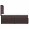 vidaXL Cama box spring con colch&oacute;n tela marr&oacute;n oscuro 80x200 cm