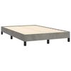 vidaXL Cama box spring colch&oacute;n y LED terciopelo gris claro 120x190 cm