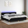 vidaXL Cama box spring con colch&oacute;n LED tela negro 200x200 cm