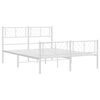 vidaXL Estructura cama sin colch&oacute;n con estribo metal blanco 135x190 cm