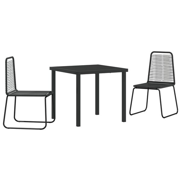 vidaXL Conjunto de Comedor de Jard&iacute;n 3 pcs Negro