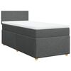 vidaXL Cama box spring con colch&oacute;n tela gris oscuro 90x190 cm