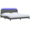 vidaXL Estructura de cama con LED sin colch&oacute;n gris oscuro 200x200 cm