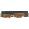 vidaXL Conjunto de sof&aacute;s de exterior 8 uds. Natural y Antracita