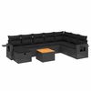 vidaXL Set de sof&aacute;s de jard&iacute;n 8 piezas y cojines rat&aacute;n sint&eacute;tico negro