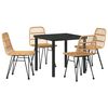 vidaXL Conjunto de Comedor de Jard&iacute;n 5 uds. Marr&oacute;n