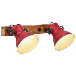 vidaXL L&aacute;mpara de pared rojo desgastado 25 W E27 45x25 cm