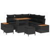 vidaXL Conjunto de sof&aacute;s de jard&iacute;n 8 uds. 7-N&uacute;mero de plazas Negro