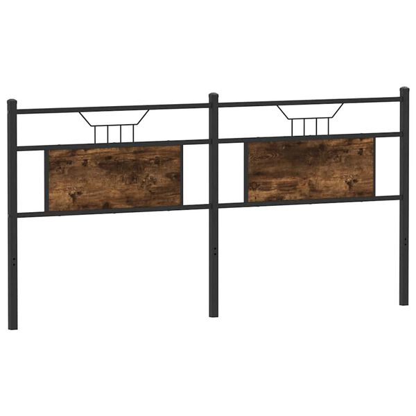 vidaXL Cabecero de repuesto de madera de ingenier&iacute;a y acero roble ahumado 120 cm