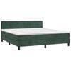 vidaXL Cama box spring con colch&oacute;n terciopelo verde oscuro 160x200 cm