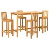 vidaXL Conjunto de Bar al Aire Libre 5 uds. Natural