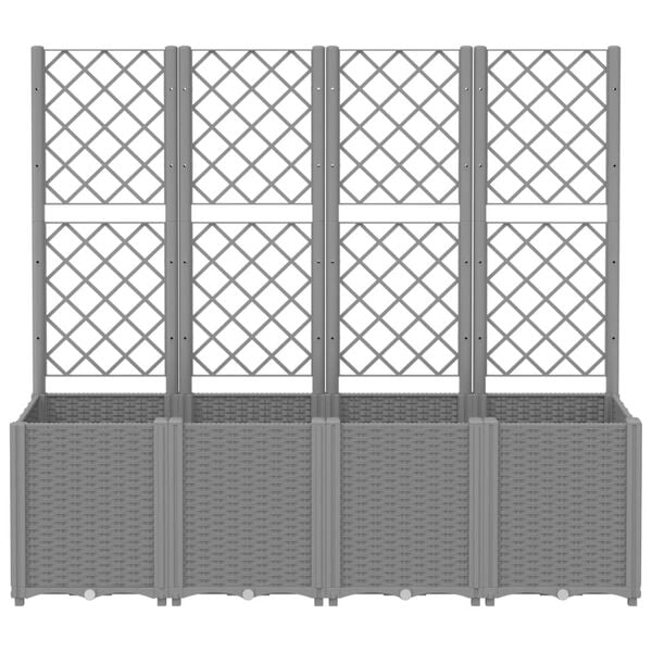 vidaXL Jardinera con enrejado PP gris claro 160x40x140 cm
