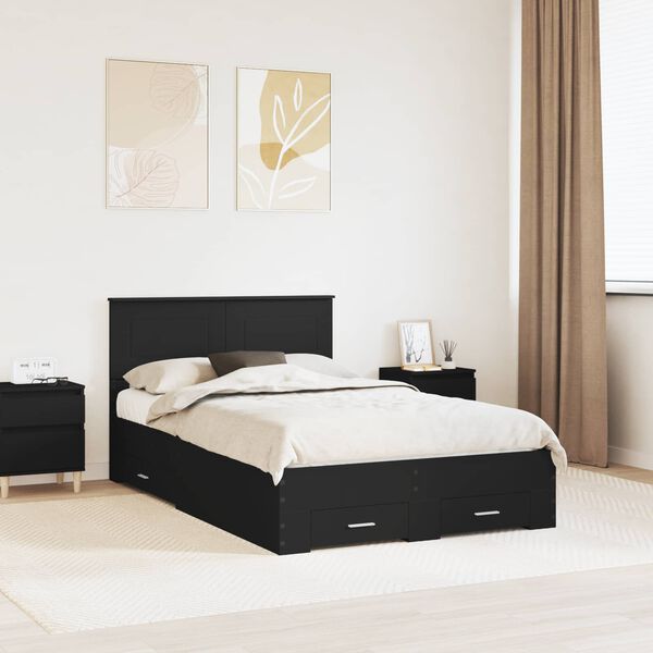 vidaXL Estructura de cama Negro 120 x 190 cm Madera de ingenier&iacute;a