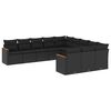 vidaXL Set de sof&aacute;s de jard&iacute;n 11 pzas y cojines rat&aacute;n sint&eacute;tico negro