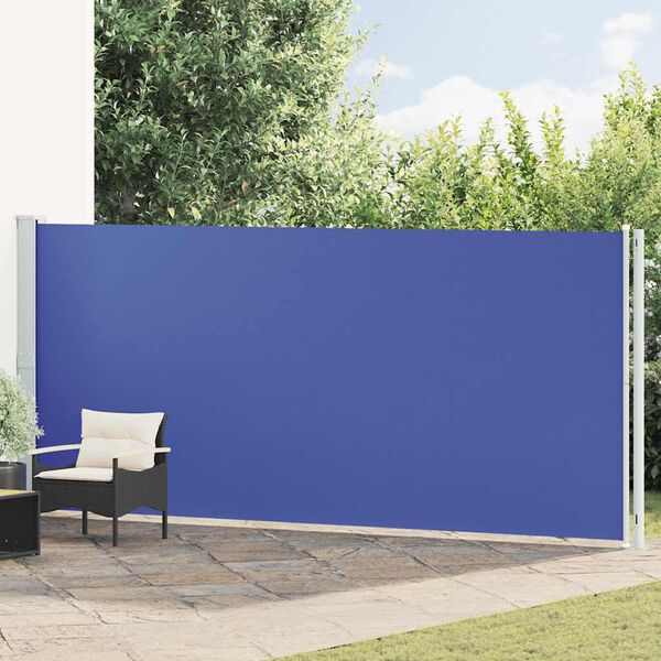 vidaXL Toldo lateral retr&aacute;ctil de jard&iacute;n azul 180x600 cm