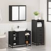 vidaXL Juego de muebles de ba&ntilde;o 3 pzas madera contrachapada negro