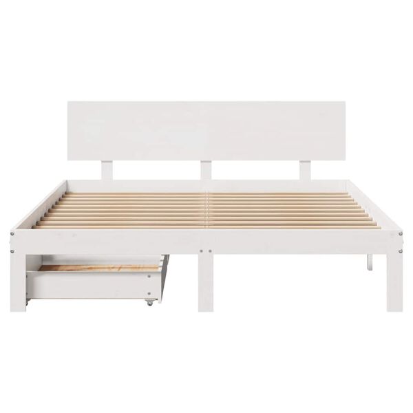 vidaXL Estructura de cama con cajones madera de pino blanca 150x200cm