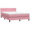 vidaXL Cama box spring con colch&oacute;n terciopelo rosa 160x210 cm