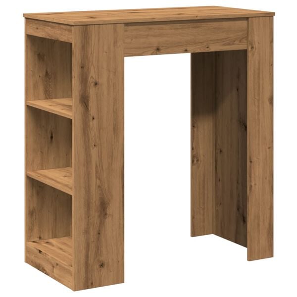 vidaXL Mesa alta con estantes madera roble artisian 95x47x103,5 cm