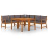 vidaXL Juego comedor jardín y cojines 7 piezas madera maciza acacia