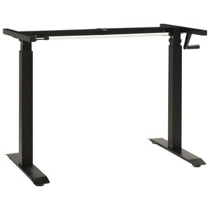 vidaXL Estructura de escritorio de altura ajustable manivela negro