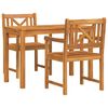 vidaXL Conjunto de Comedor de Jard&iacute;n 3 uds. Marr&oacute;n