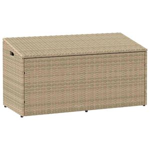 vidaXL Caja de almacenamiento para jard&iacute;n beige 110x50x58 cm rat&aacute;n sint&eacute;tico