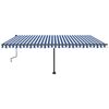 vidaXL Toldo retráctil manual con luz LED azul y blanco 500x350 cm