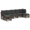 vidaXL Conjunto de sof&aacute;s de jard&iacute;n 7 pcs Gris rat&aacute;n sint&eacute;tico