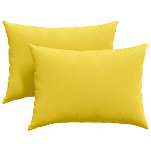 vidaXL Cojines de sof&aacute; 2 pcs Amarillo Claro 70 x 50 cm tela