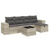 vidaXL Set de sof&aacute;s de jard&iacute;n 6 pzas y cojines rat&aacute;n sint&eacute;tico gris