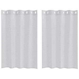 vidaXL Cortina de Voil&eacute; 2 uds. Gris Claro 140 x 140 cm Poli&eacute;ster