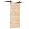 vidaXL Puerta Corredera Marr&oacute;n 90 x 208 cm Madera de pino macizo