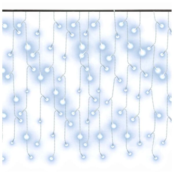 vidaXL Cortina luces car&aacute;mbano 10m 400 LED blanco fr&iacute;o 8 funciones
