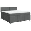 vidaXL Cama box spring con colch&oacute;n tela gris oscuro 180x200 cm