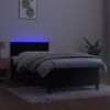 vidaXL Cama box spring colch&oacute;n y LED terciopelo negro 90x190 cm