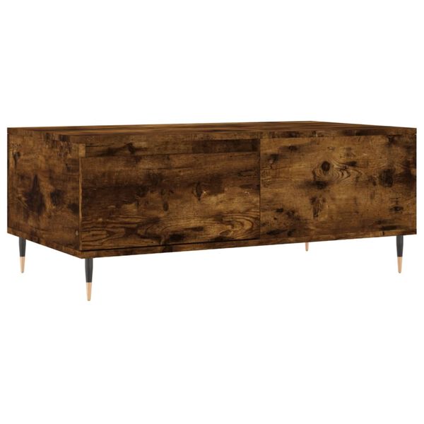 vidaXL Mesa de centro madera contrachapada roble ahumado 90x50x36,5 cm