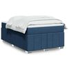 vidaXL Cama box spring con colch&oacute;n tela azul 120x190 cm