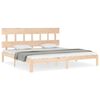 vidaXL Estructura de cama de matrimonio con cabecero madera maciza