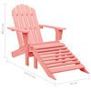vidaXL Silla jardín Adirondack con otomana madera maciza de abeto rosa