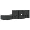 vidaXL Set de muebles de jard&iacute;n 5 pzas y cojines rat&aacute;n sint&eacute;tico negro