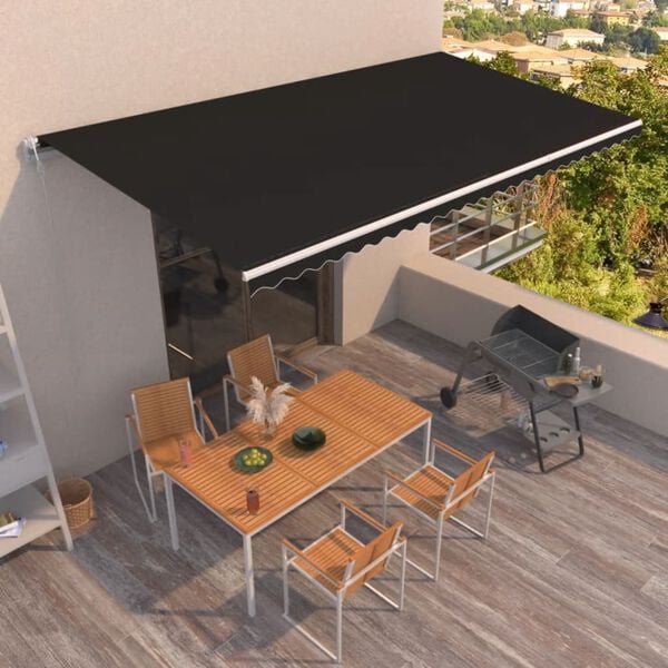 vidaXL Toldo retr&aacute;ctil autom&aacute;tico gris antracita 600x350 cm