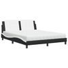vidaXL Cama con colch&oacute;n Zadar cuero sint&eacute;tico negro y blanco 160x200 cm