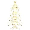 vidaXL &Aacute;rbol de Navidad de metal con soporte Dorado 150 cm