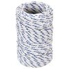 vidaXL Cuerda multiusos 2 mm 25 m Blanco y Azul PP 27 kg Carga m&aacute;x.