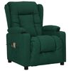 vidaXL Sill&oacute;n de masaje elevable tela verde oscuro