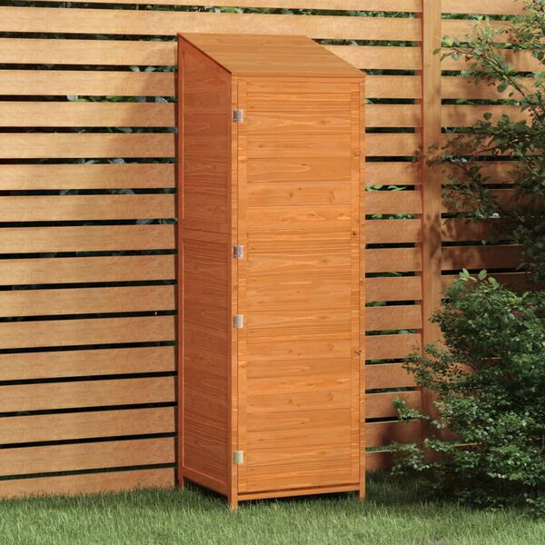 vidaXL Cobertizo de jard&iacute;n madera maciza de abeto marr&oacute;n 55x52x174,5cm